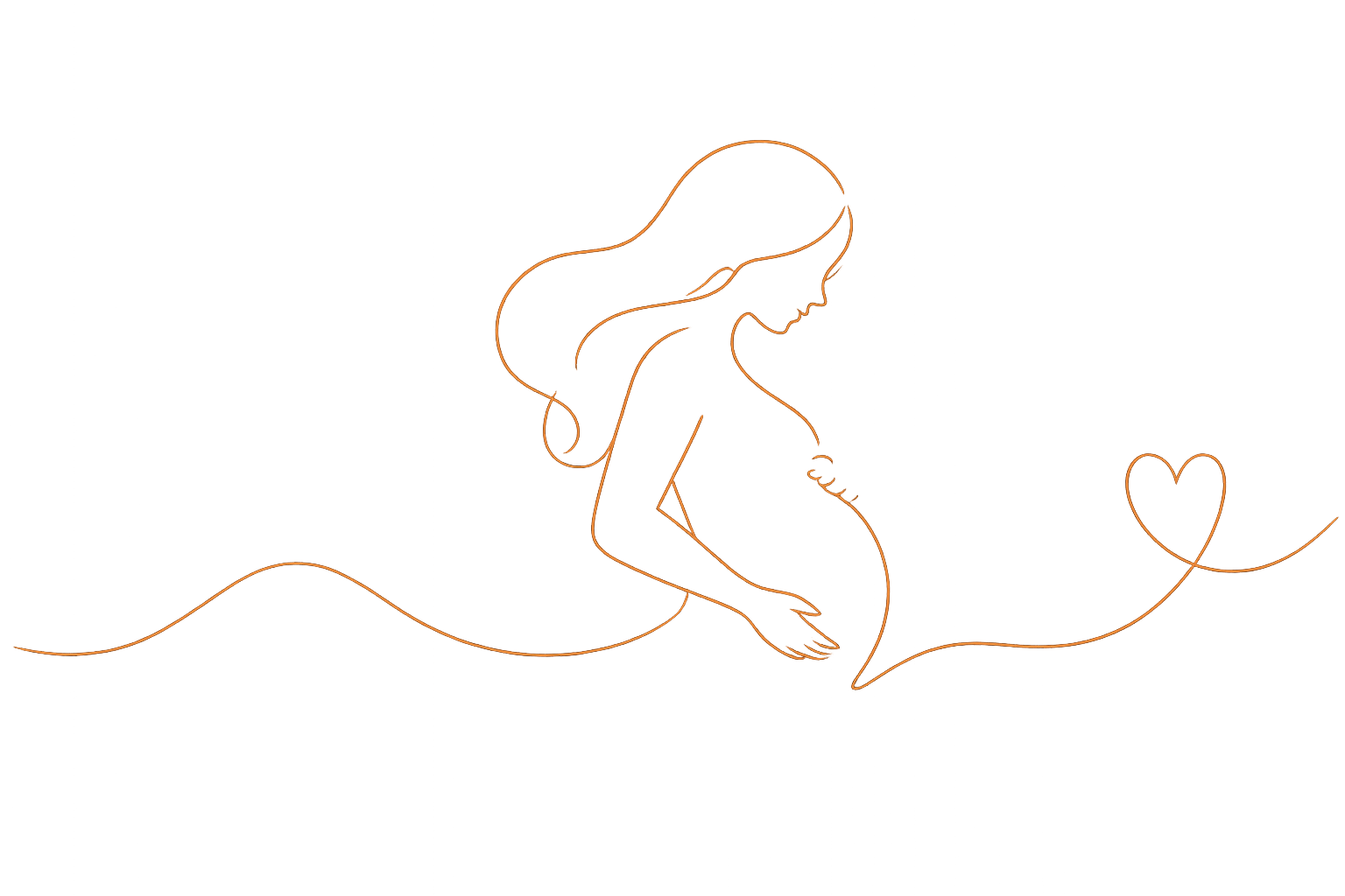 Pregnant mother line illustration